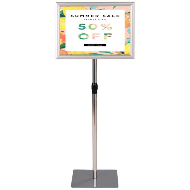 Coast Posterstandaard – A3 Formaat – Hoogte Verstelbaar – Verwijderbaar – 42 x 29,5 cm – Zilver/Zwart