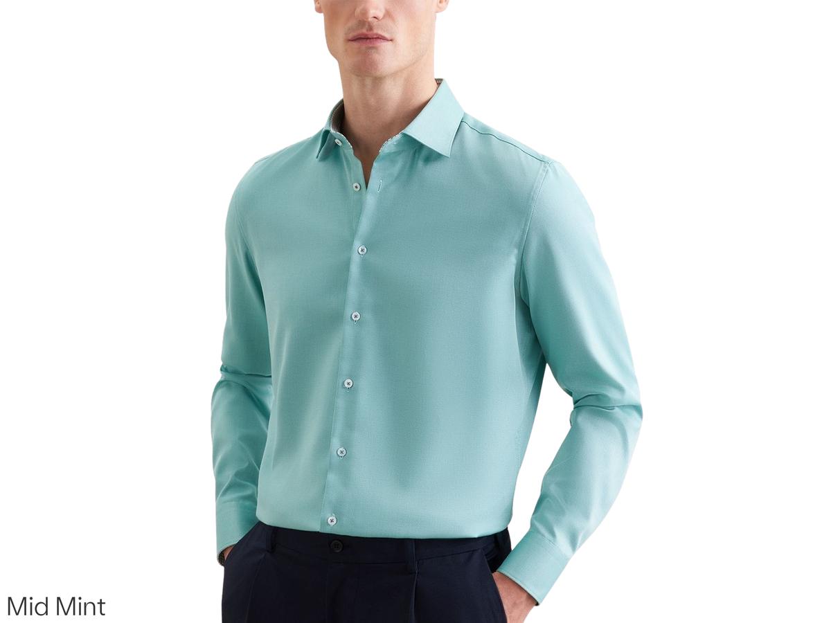 Seidensticker New Kent Business Shirt - 40 White - Regular Sleeve Slim Fit