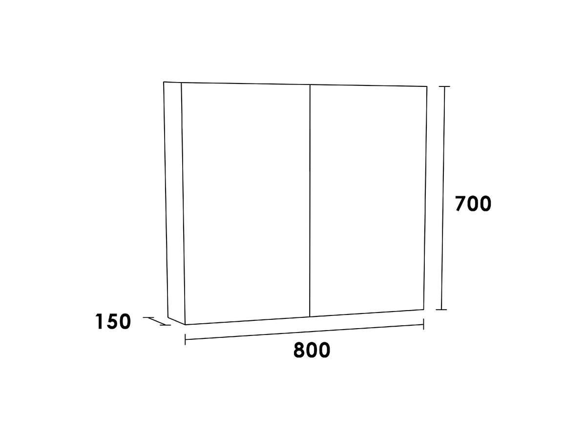 Brauer Dual 80 Spiegelkast - 80 cm - Legno Viola