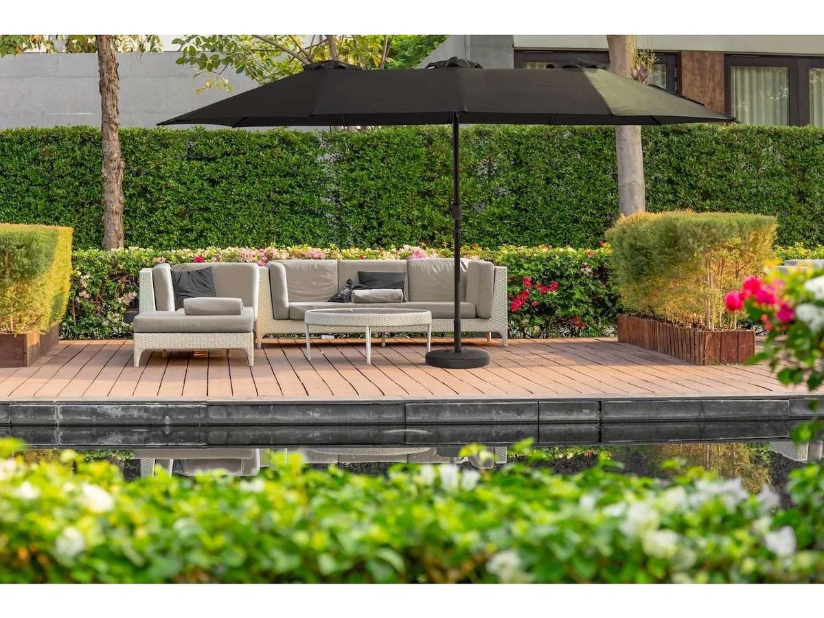 Feel Furniture Toscano Dubbele Parasol - 4.5 Meter - Antraciet - UV50 - 200gr