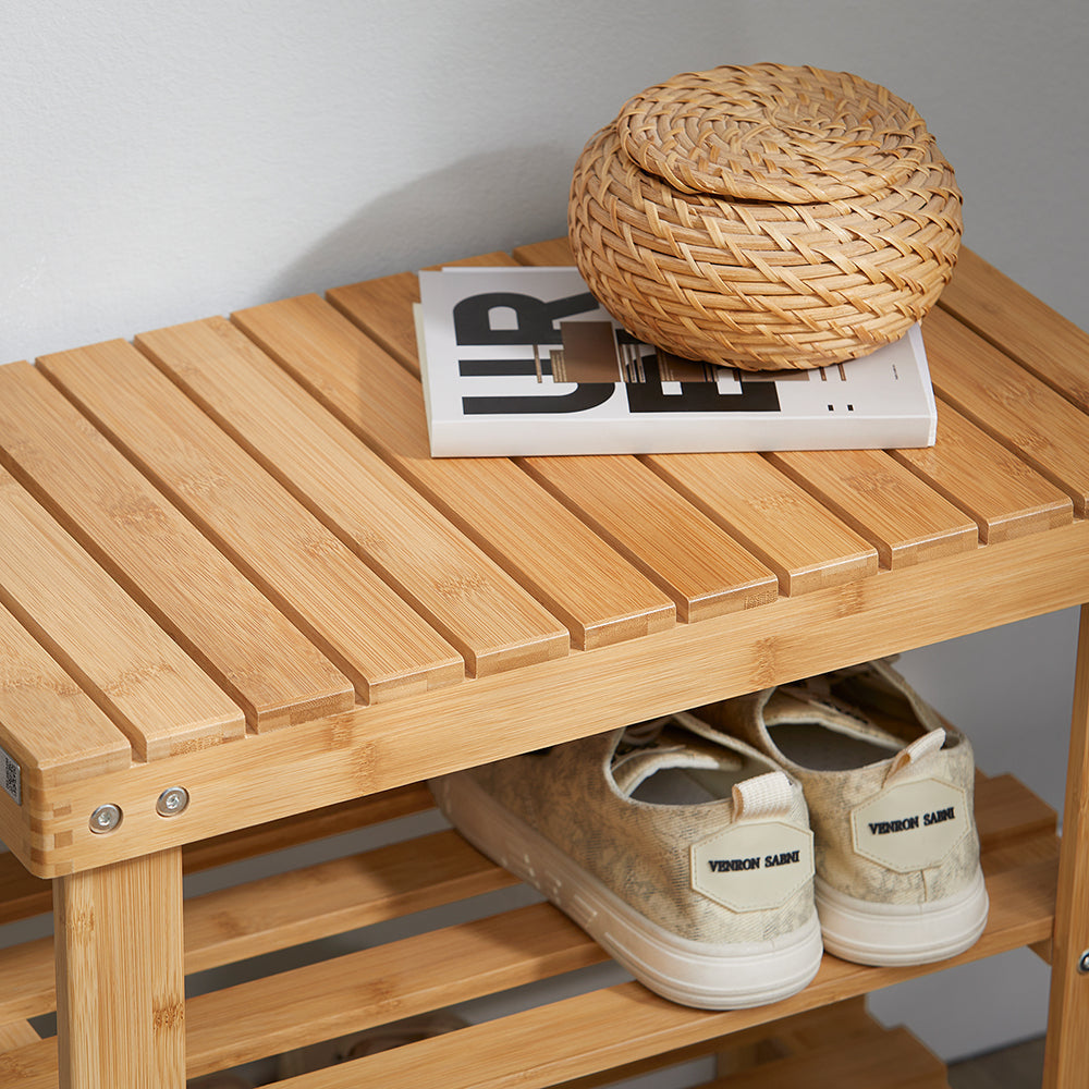 SoBuy Schoenenrek - Bamboe - 50x29x45cm
