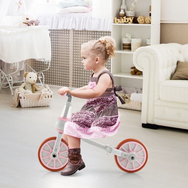 Coast Kinderfiets met afneembare duwstang - Max. 30 KG - 37 x 72 x 101 cm - Roze