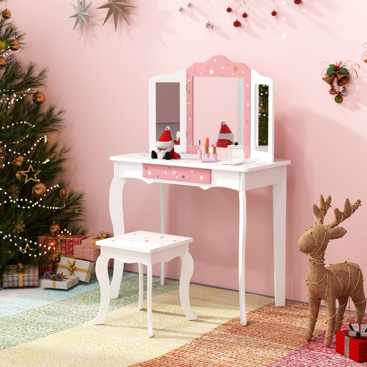 Coast Kinderkapidetafel Princess Frieriertisch met lade opvouwbare spiegel met kaptafel wit