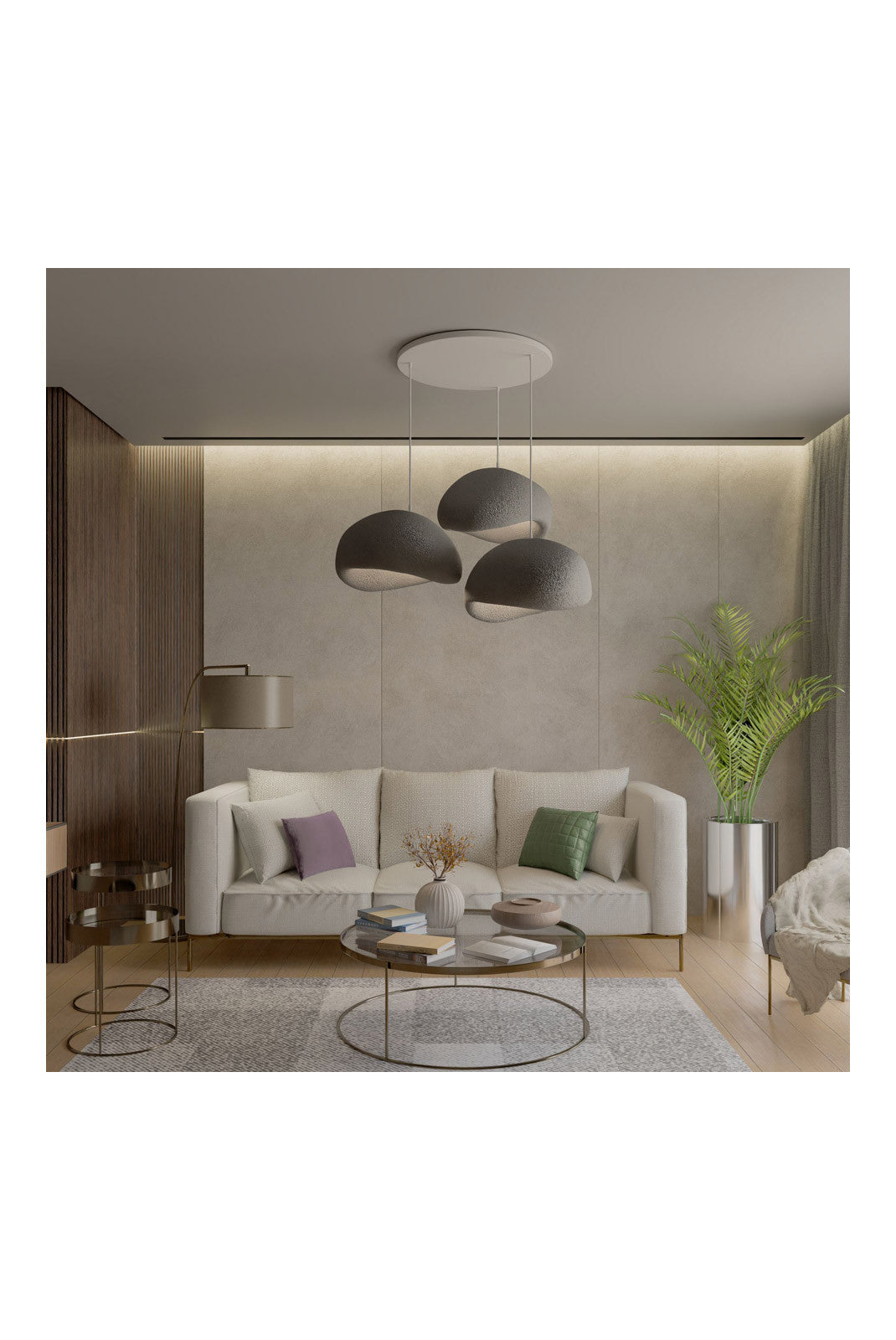 abi Loom - Wabi Sabi Haze & Hues Plafondlamp - 3-Lichts - Grijze Betonlook