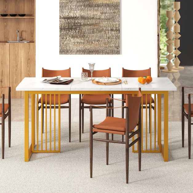 costway eettafel - 6-8 pers - rechthoekig - 160 CM