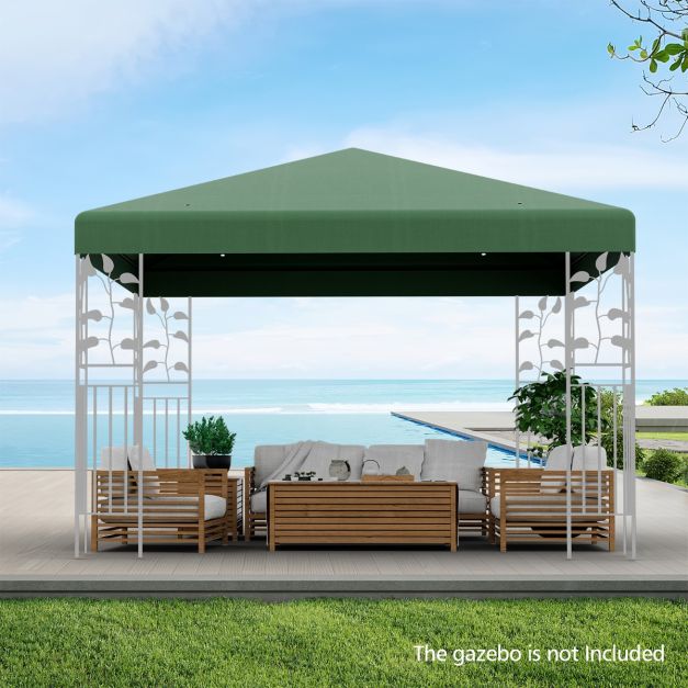 Coast Luifel Hoes Tuinpaviljoen - 300 x 300 cm - Waterdicht - UV-bestendig - 160 g/m² polyester - Klittenband bevestiging - Beige/Groen/Wijnrood