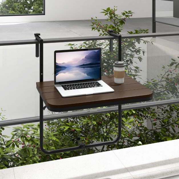 Coast Balkontafel - hangend - Max. 30 kg - Zwart / Bruin - 63 x 60 x 84 cm