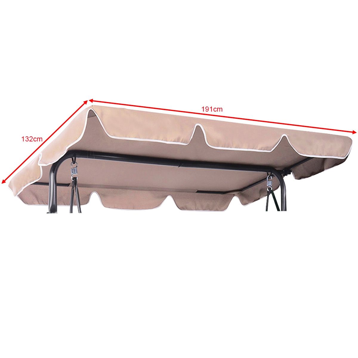 Coast Schommelluifel Vervangingsdoek 191x132 cm Beige – Waterdicht Polyester Dak voor Tuinschommel