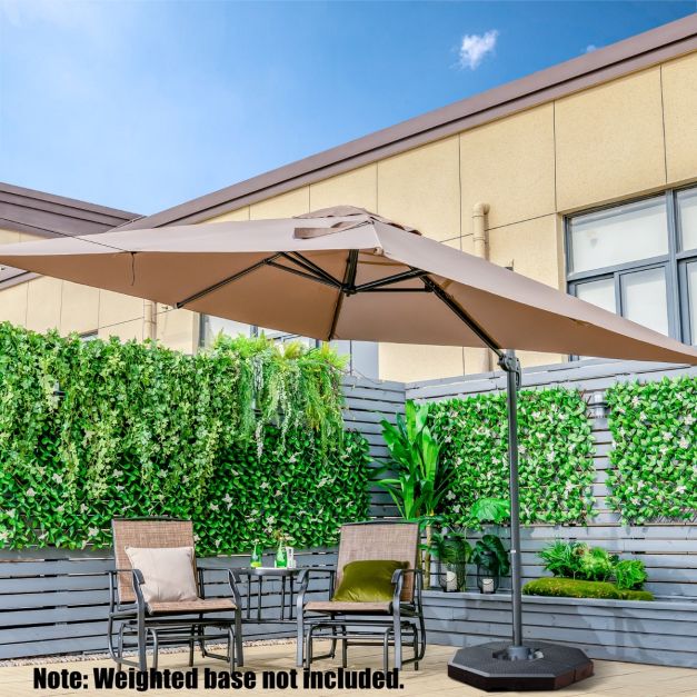 Coast Zweefparasol – Kantelbaar & 360° Draaibaar – 300 x 300 x 273 cm – Koffiebruin
