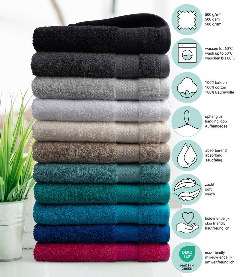 DoubleDry Badtextiel Set - 30-delig - 500 g/m² - Taupe