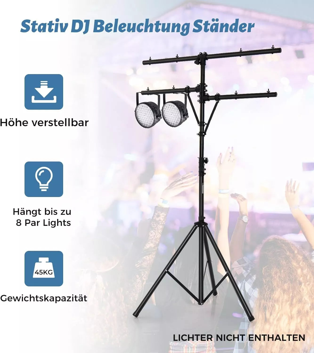 Coast LED-Lichtstatief met Verstelbare Hoogte - 186 tot 351 cm