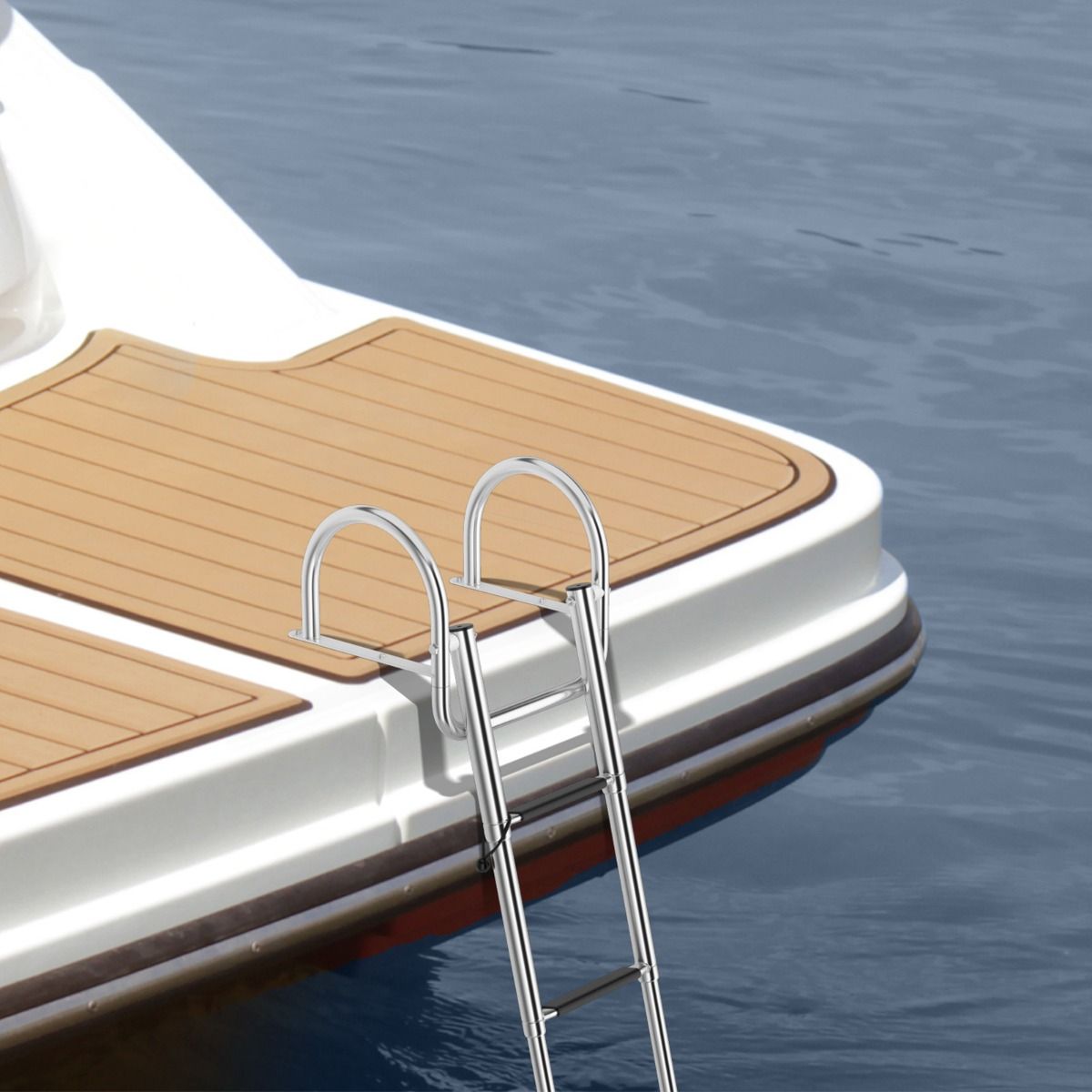 Coast Bootladder - Zwembadladder - 4 Tredes - Inklapbaar - Antislip - 120 cm - RVS