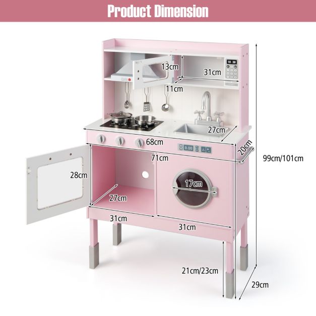 Coast Children's Kitchen met spelen met spelen en geluiden en lichtroze roze