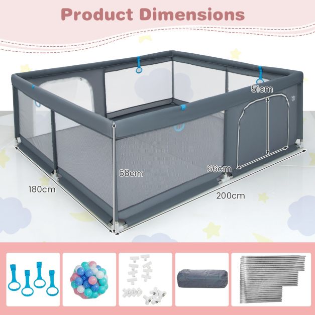 Coast Babybox Opvouwbaar - Grijs - 200x180cm