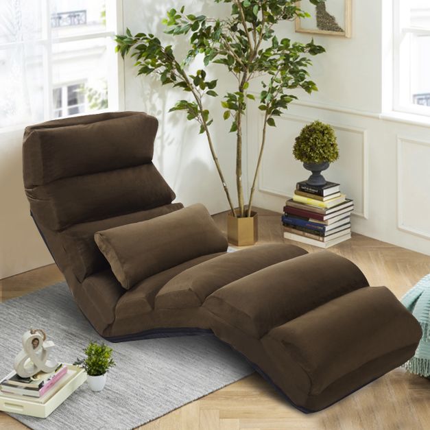Coast Vloerstoel – Verstelbare Rugleuning – max. 100 kg – 175 x 55 x 25 cm – Bruin