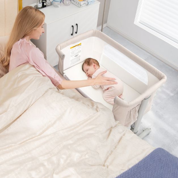 Coast 3-in-1 Baby Wiegje - Co-sleeper - Verstelbare Hoogte - Grijs