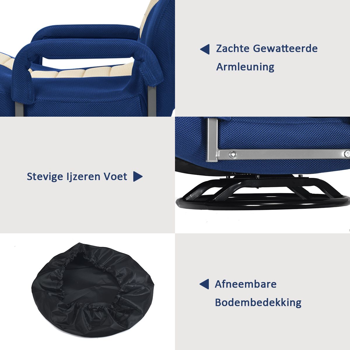 Coast vloerstoel roteerbare vloer leunstoel ontspanning fauteuil vloert bank lui bank blauw