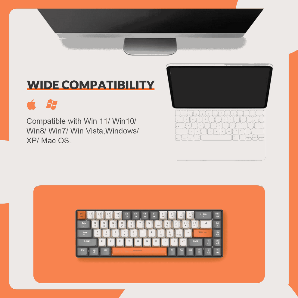 ZIYOULANG T8 Mechanical Keyboard - 60% Compact- RGB - Brown Switch - USB-C