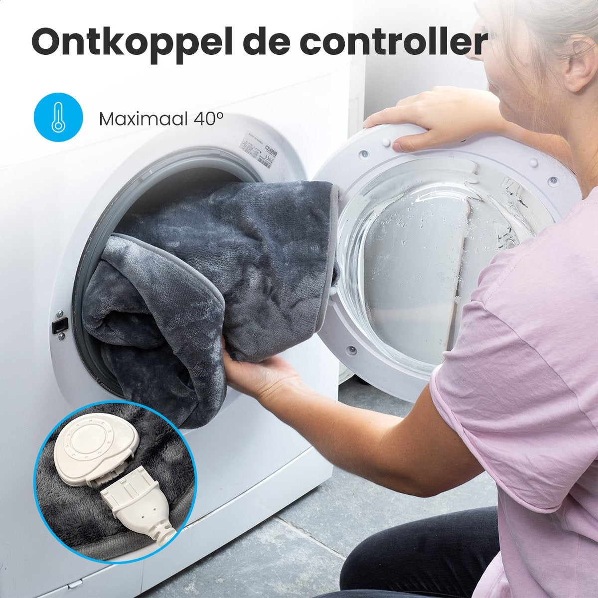 Auronic Warmtekussen - Elektrisch - Schouders en Rug - Wasbaar - Grijs