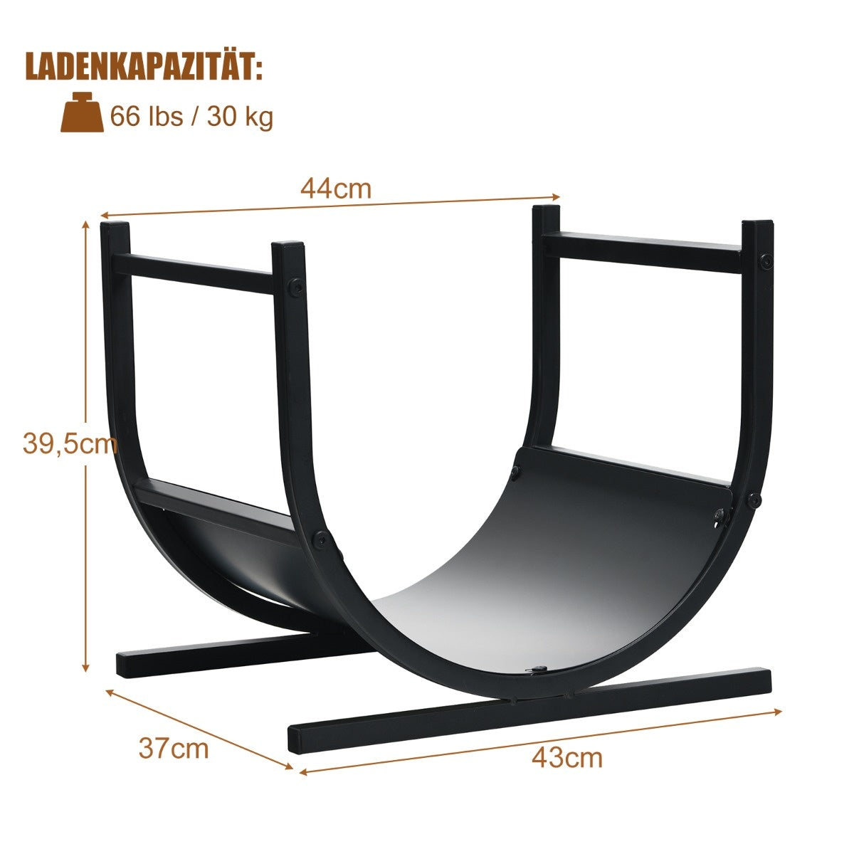 Coast U-vormig Metalen Brandhoutrek 43 x 37 x 39cm
