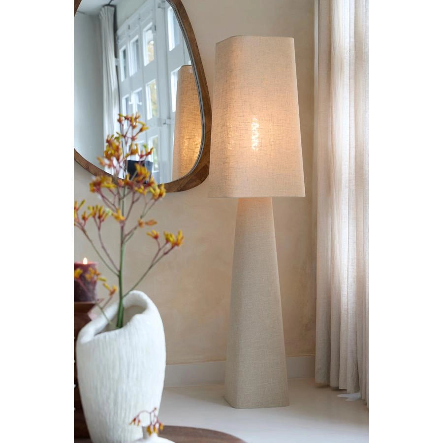 Light and Living Mikko Vloerlamp - Linnen - 40x40x176cm - Naturel