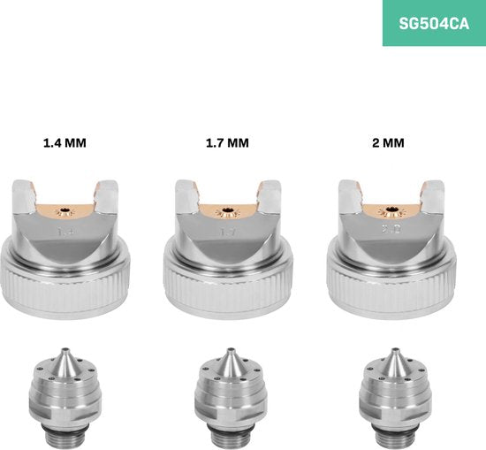 VONROC PRO Verfspuit – Verfpistool – HVLP design - 600ml tank - incl. 3 sproeiers – 2-10 bar - Universele EURO/DIN 7.2mm koppeling