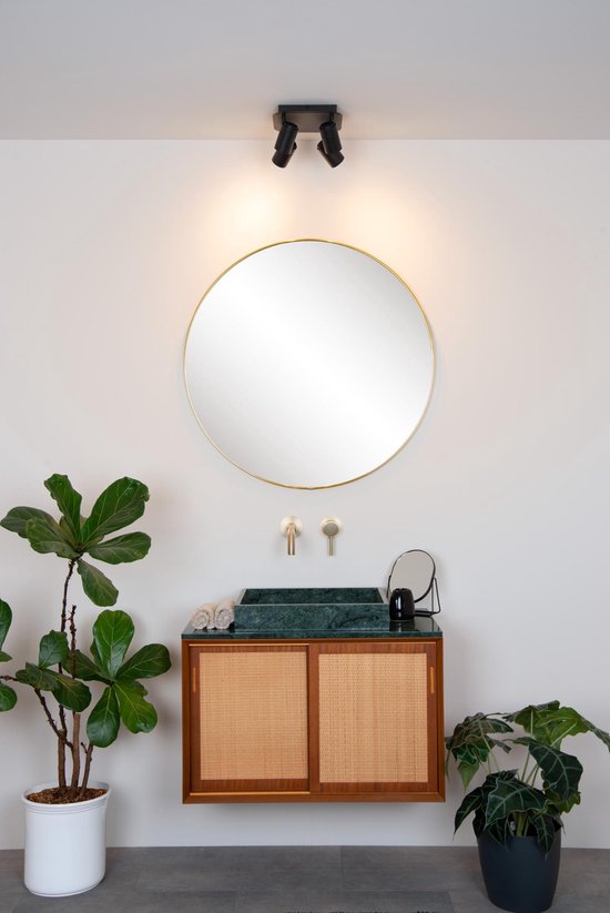 Lucide LENNERT - Plafondspot (Plafondlamp) Badkamer - LED Dimbaar - GU10 - 4x5W 3000K - IP44 - Zwart