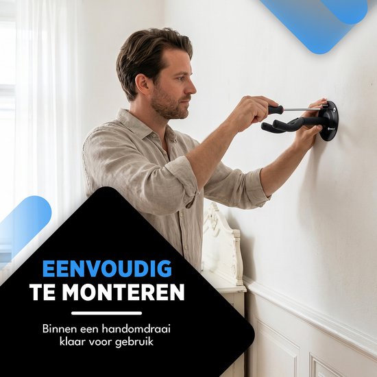 Finesse Gitaar Muurbeugel - met Plectrums - Wandbeugel - Gitaarstandaard