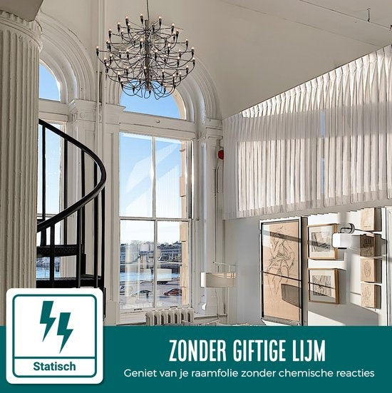 Homewell Raamfolie HR++ 120x300cm - 99% UV protectie - Statisch Zelfklevend - Isolerend - Transparant