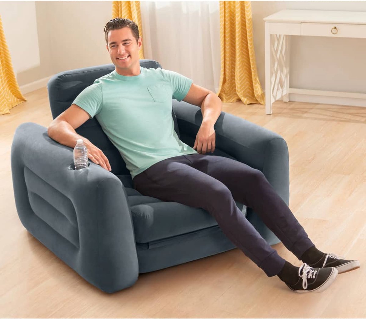 Intex Comfortabele 2-in-1 Loungestoel - Fluweelachtig oppervlak - 117 cm x 224 cm x 66 cm