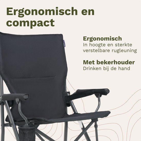 TRVLMORE Campingstoelen - Opvouwbaar - 120KG Draagvermogen - Incl. Draagtas - Klapstoel - Visstoel - Kampeerstoel - Vouwstoel - Grijs
