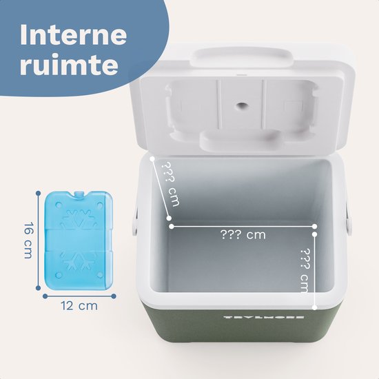 TRVLMORE Koelbox 7L - Frigobox - Inclusief Koelelement - Koelbox Klein - Groen