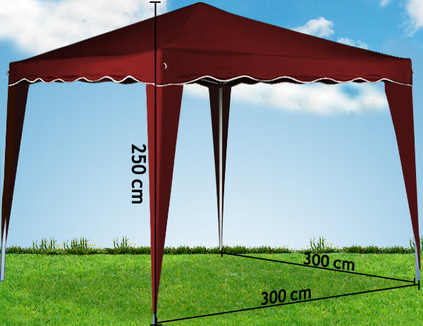 Casaria Vouwpaviljoen. party tent Capri - Popup donkerrood3x3m