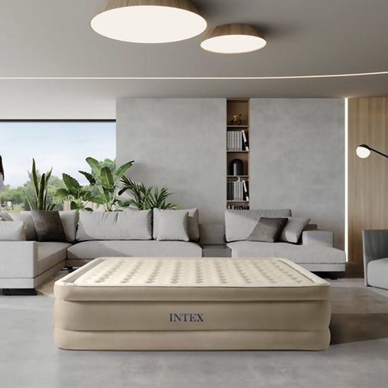Intex Queen Ultra Plush Luchtbed met ingebouwde pomp - 152x203x46cm