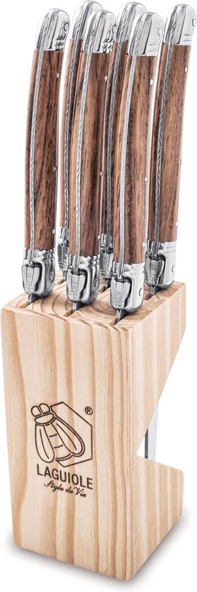 Laguiole Style de Vie Steakmessen Premium Line - 6-delig - Houtkleurig