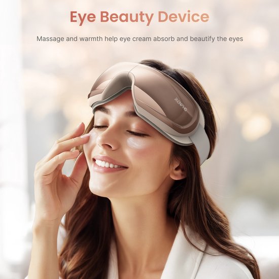 RENPHO Eyeris 3 Oogmassager - Voor rondom ogen en slapen - Warmtefunctie en verkoelende optie - Met voice control en bluetooth - Verschillende intensiteiten - Rose goud