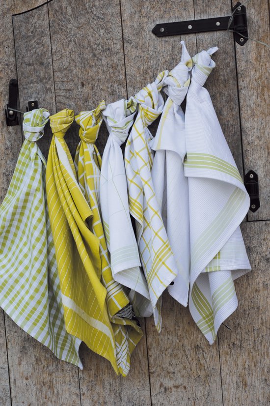 Keukenhanddoek 50x70cm, set3, streep wit midden, zand