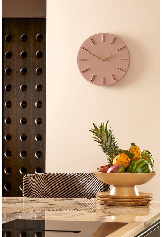 Mica Decorations Brixen Wandklok - Ø36 cm - Roze