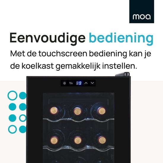 MOA Wijnkoelkast - Wijnkoeler - Wijnklimaatkast - 12 flessen - WC40