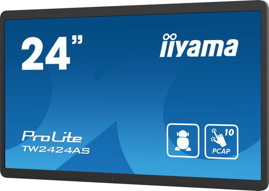 iiyama TW2424AS-B1 beeldkrant Digitale signage flatscreen 60,5 cm (23.8") Wifi 250 cd/m² 4K Ultra HD Zwart Touchscreen Type processor Android 24/7