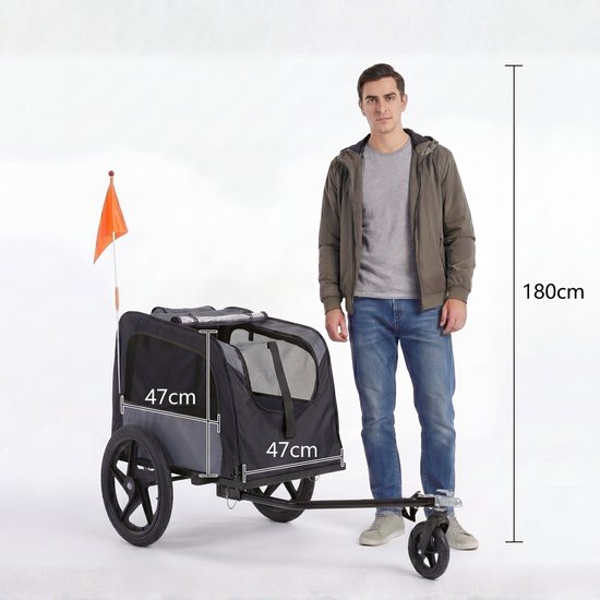 Outbee Hondenfietskar - Fietskar hond - Hondenfietskar opvouwbaar - Hondenkar - Hondenbuggy