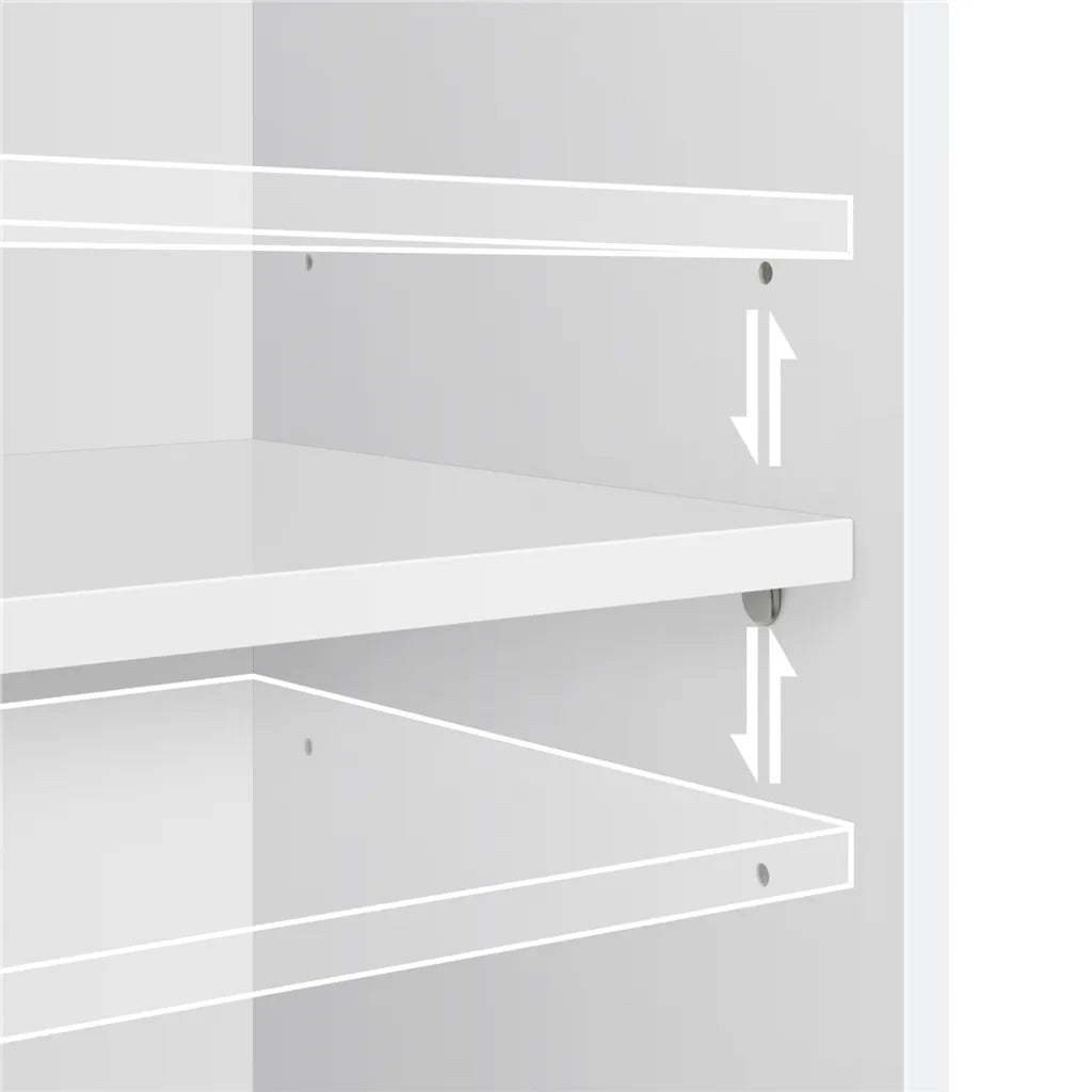 Yaheetech Badkamerkast 40 x 30 x 153 cm - Wit - Hoge Opbergkast met 3 Open Planken en Verstelbare Legplank