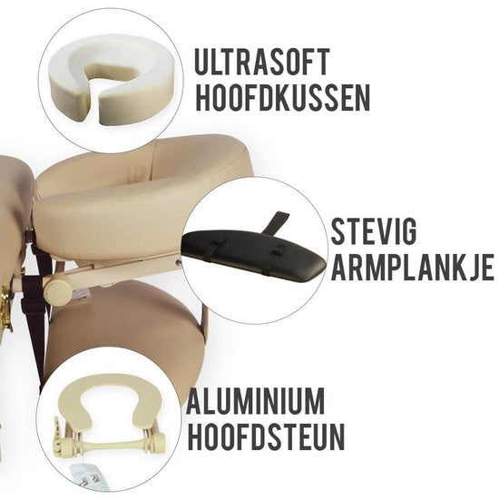 ZENGROWTH Nimman Inklapbare Massagetafel met Rugleuning Mocca