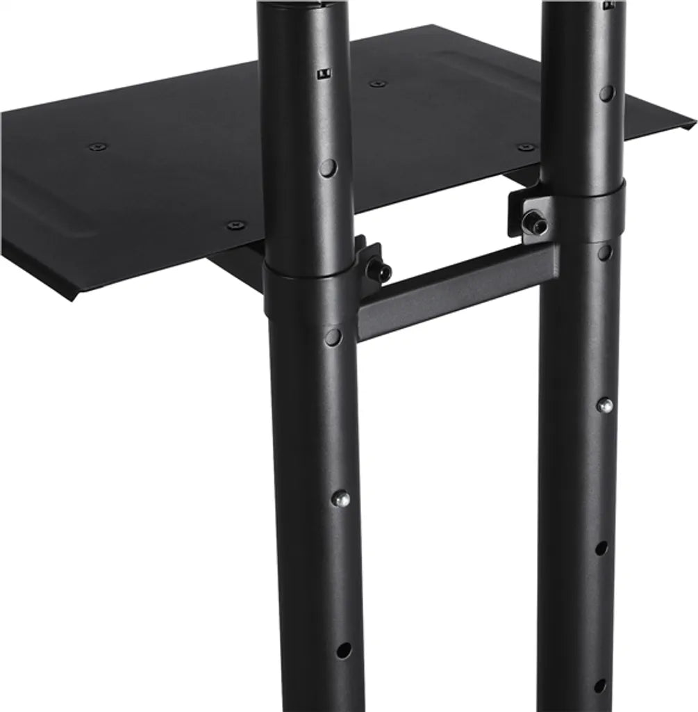 Yaheetech TV-Standaard 32-75 Inch op Wielen met Dubbele Stang, Zwart