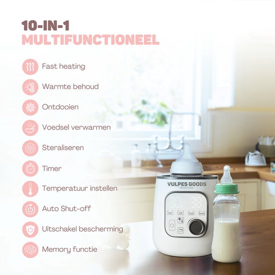 Vulpes Goods® BabyCare - Flessenwarmer PRO 10in1 - Flesverwarmer - Flessenverwarmer - Verwarming van vloeistoffen en eten