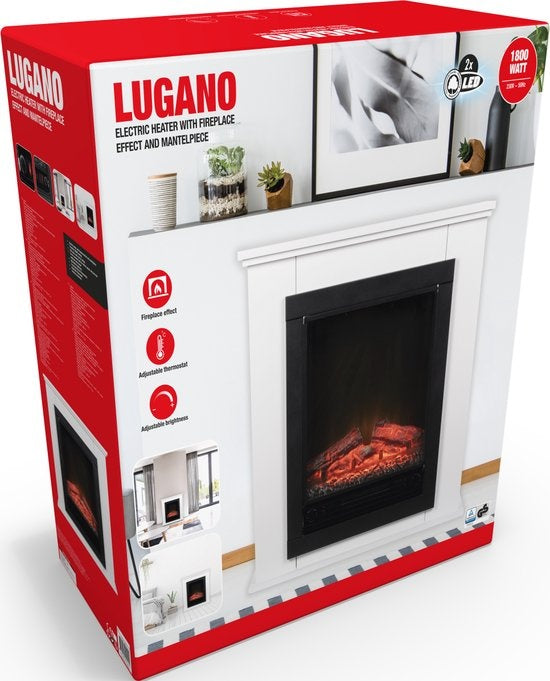 Classic Fire Elektrische Sfeerwarming - 1800W - LED Vlammen - 70 x 22 x 71 cm - Wit