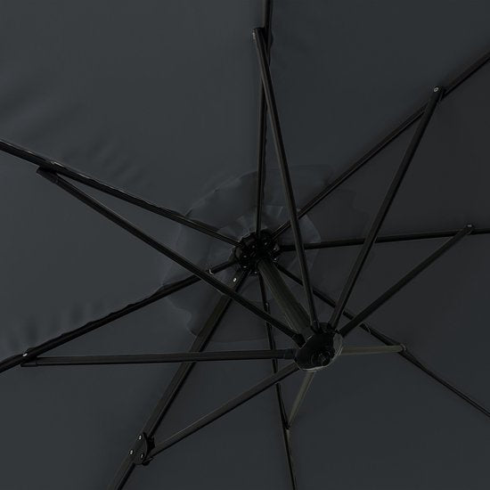 AXI Solea Zweefparasol Ø 300cm Antraciet/grijs incl. Hoes – Gepoedercoat frame met kruisvoet – 360° Draaibaar – UV werend doek