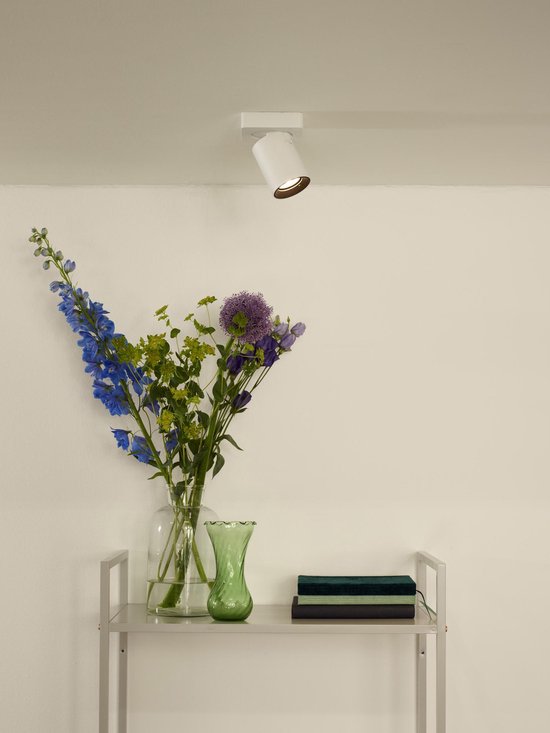 Lucide NIGEL - Plafondspot (Plafondlamp) - LED Dim to warm - GU10 - 1x5W 2200K/3000K - Wit