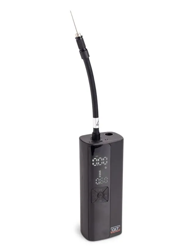 QLT Draadloze Luchtcompressor – USB Oplaadbaar – LCD Display met LED-Verlichting – Zwart – 5,5 x 4,5 x 19,8 cm