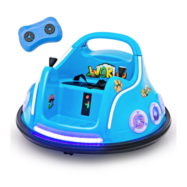 Coast Bumperauto - 360 Graden Draaibaar - 12V - Incl. Muziek & Licht - 73x73x43cm - Blauw